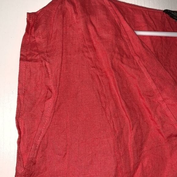 Talbots Womens Pure Irish Linen Red Sleeveless Top 6P - Picture 5 of 9